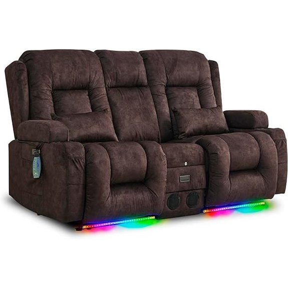 URREED Recliner Loveseat with Massage & Bluetooth Speakers