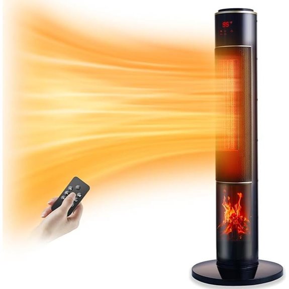 Portable Ceramic Space Heater with Remote & Safety Features
