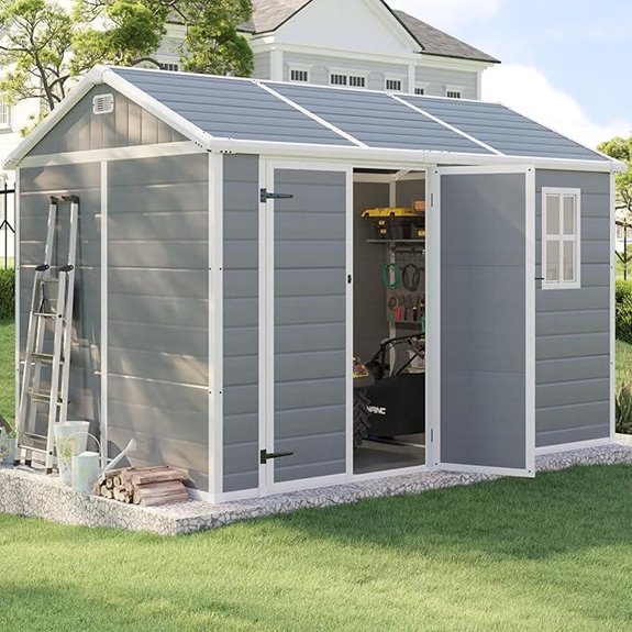 Outdoor Resin Storage Shed with Floor and Vents