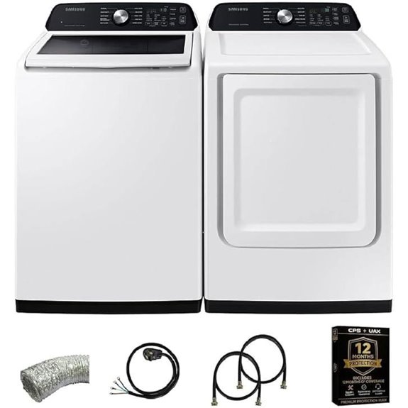 Samsung White Top Load Washer and Dryer Set