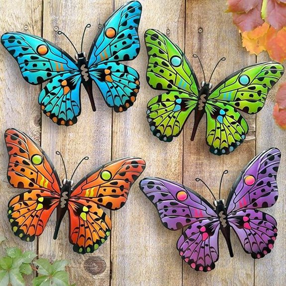 Metal Butterfly Wall Decor Set (4 Pieces)