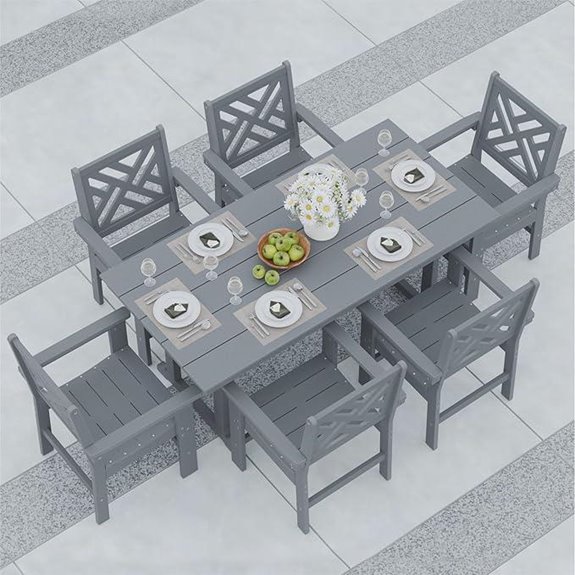 7-Piece Outdoor Patio Dining Set with Umbrella Hole