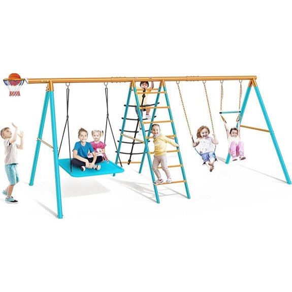 Osoeri 6-in-1 Metal Swing Set with Accessories