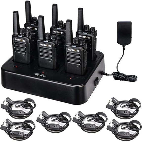 Retevis RT68 Walkie Talkies 6 Pack with Earpiece