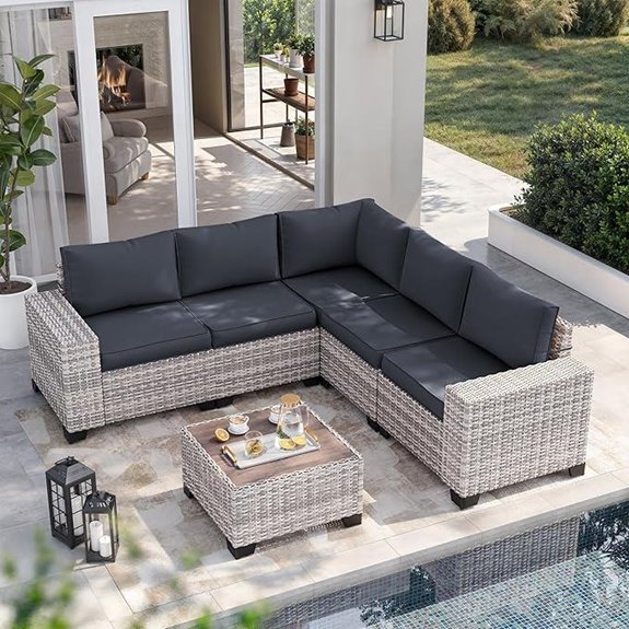 6-Piece Outdoor Wicker Patio Furniture Set