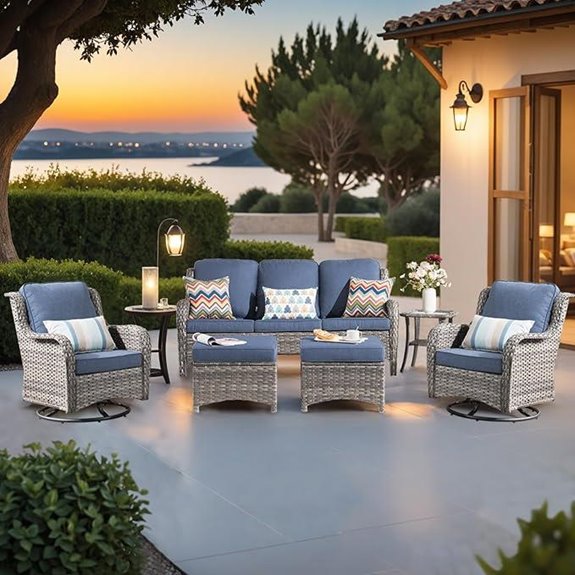 Ovios 6-Piece Patio Conversation Set with Cushions