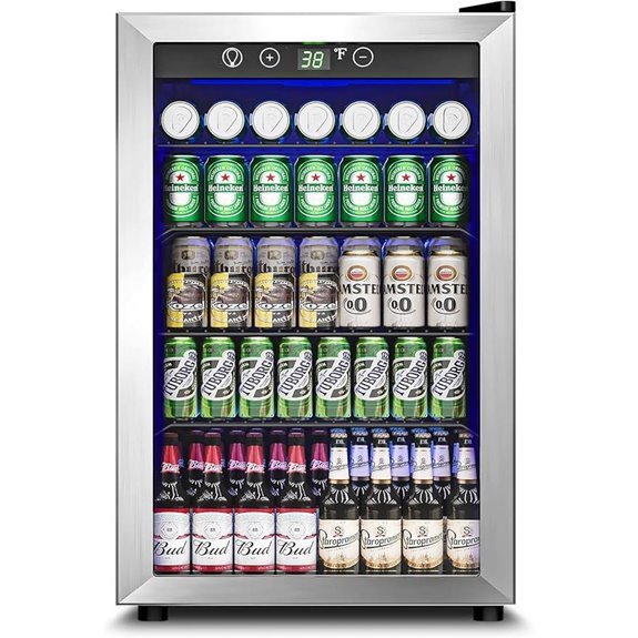 4.5 Cu.Ft Beverage Cooler Refrigerator with Glass Door