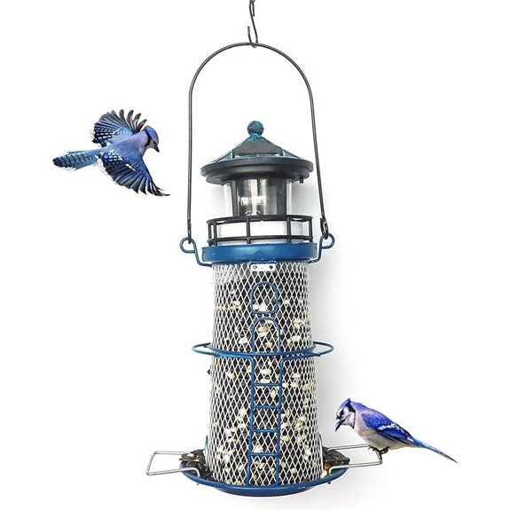 14 Solar Bird Feeder Lighthouse with Rotating Beacon