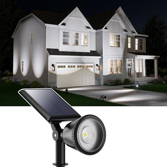 Solar Powered Outdoor Landscape Uplight with Adjustable Panel