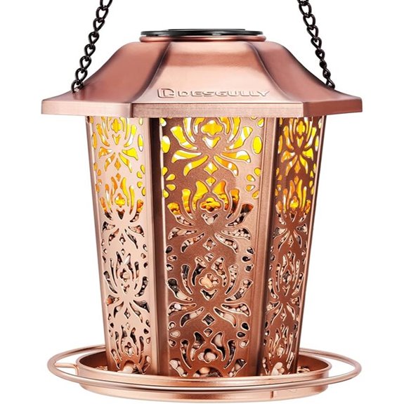 Solar Metal Bird Feeder for Outdoors and Garden