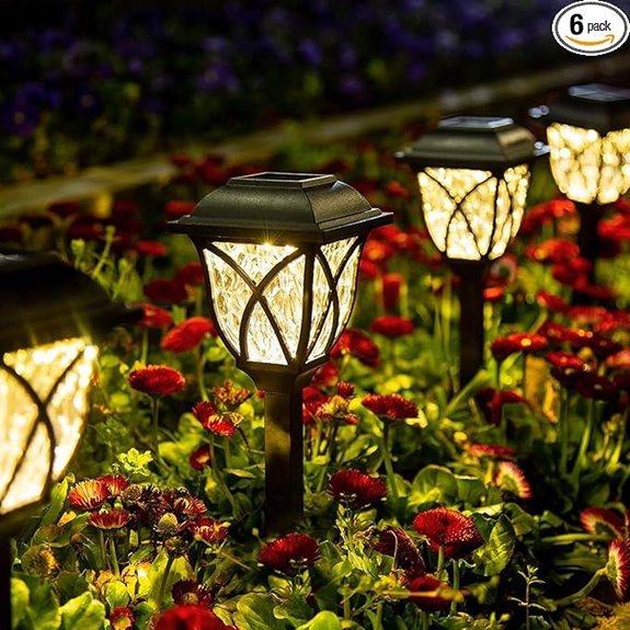GIGALUMI Solar Garden Lights 6-Pack Waterproof Outdoor Decor