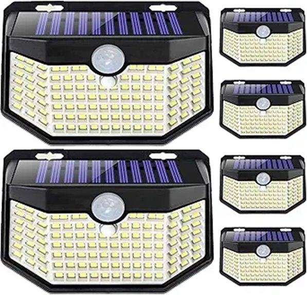 HMCITY 120LED Solar Wall Lights with Motion Sensor
