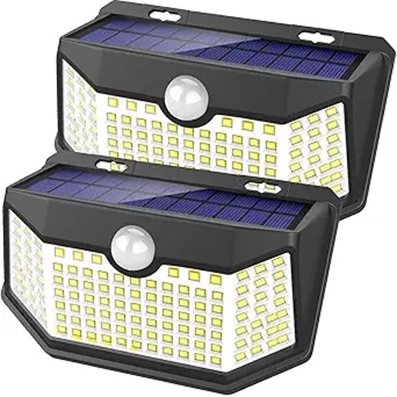 HMCITY Solar LED Wall Lights 2-Pack Waterproof 3 Modes