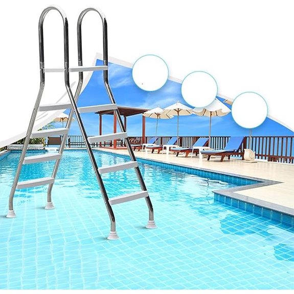 High Above Ground Pool Ladder 4 Steps Stainless Steel