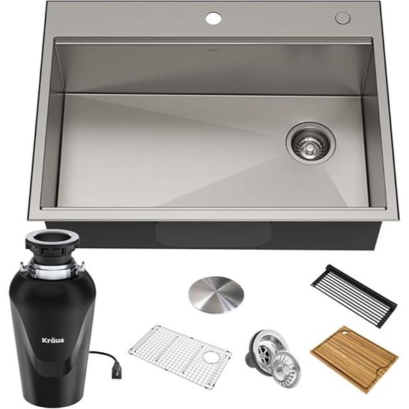 KRAUS Kore™ 30-Inch Stainless Steel Kitchen Sink Set