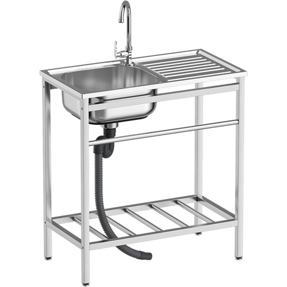 Stainless Steel Single Bowl Kitchen Sink with Faucet