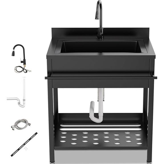 Stainless Steel Utility Sink with Pull-Out Faucet