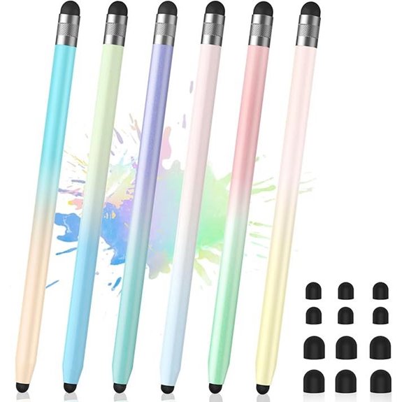 6-Pack Touchscreen Stylus Pens for iPad & Android