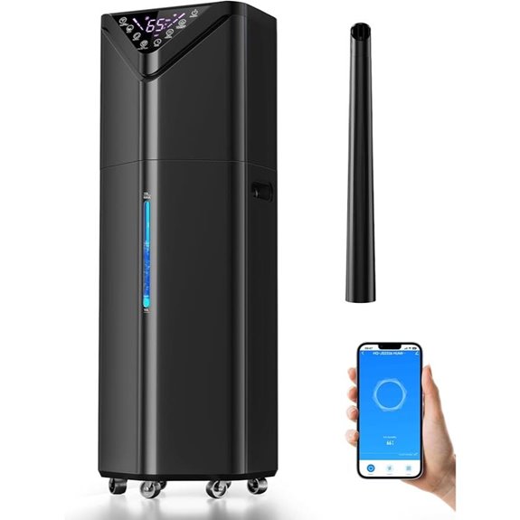 Large Room Humidifier with 6 Mist Modes and Auto 180° Tube