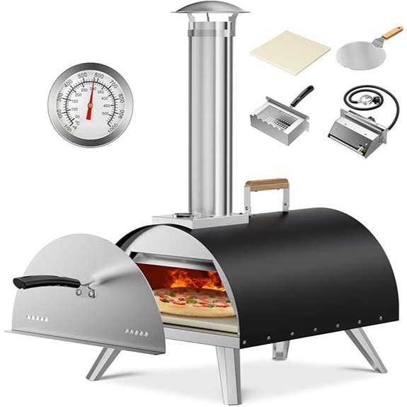 Multi-Fuel 12 Outdoor Pizza Oven with Thermometer