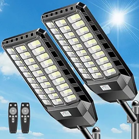 CEDIO Solar Street Lights Waterproof Dusk-to-Dawn Flood
