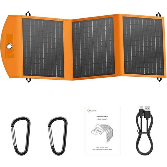 Foldable 30W Solar Charger with USB-C & Waterproof