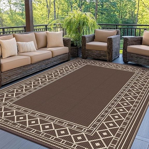 GENIMO Waterproof Outdoor Rug 5'x8' Reversible Patio Mat