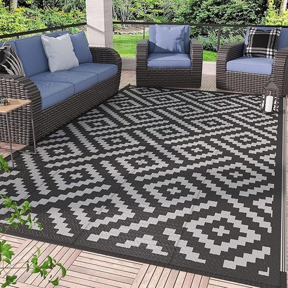 GENIMO Waterproof Outdoor Rug 5'x8' for Patio