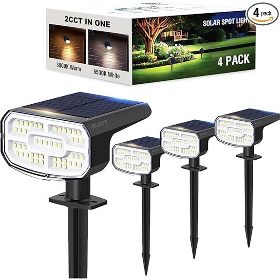 Solar Outdoor Solar Spot Lights 4-Pack Waterproof 2 CCT