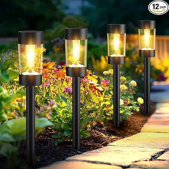 Solar Outdoor Solar Lights 12 Pack Waterproof Pathway Decor