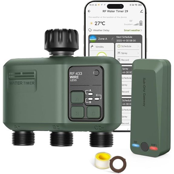 Smart Sprinkler Timer 3 Zone WiFi Irrigation Controller