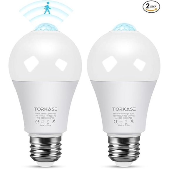 Motion Sensor LED Light Bulbs 2 Pack
