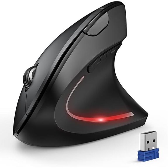 TECKNET Wireless Ergonomic Vertical Mouse with 6 Buttons