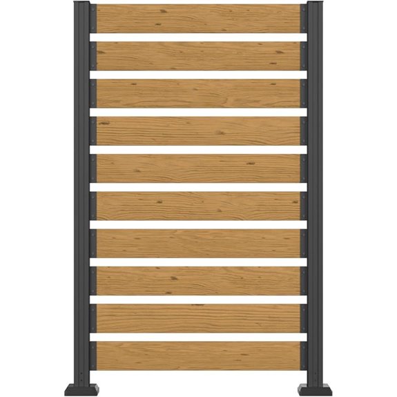 MUPATER No-Dig Wooden Privacy Screen for Outdoors