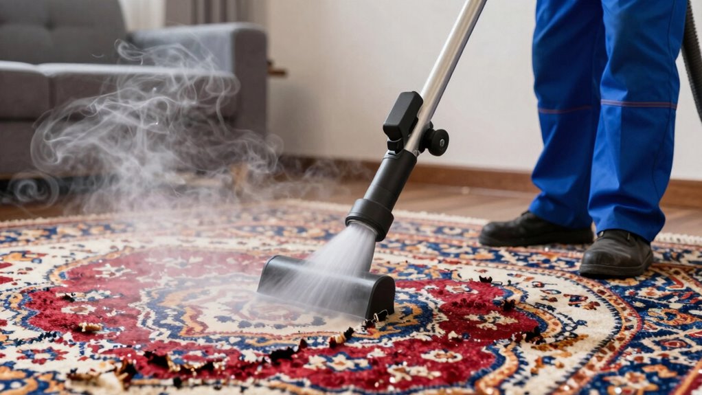 hot water damages carpets
