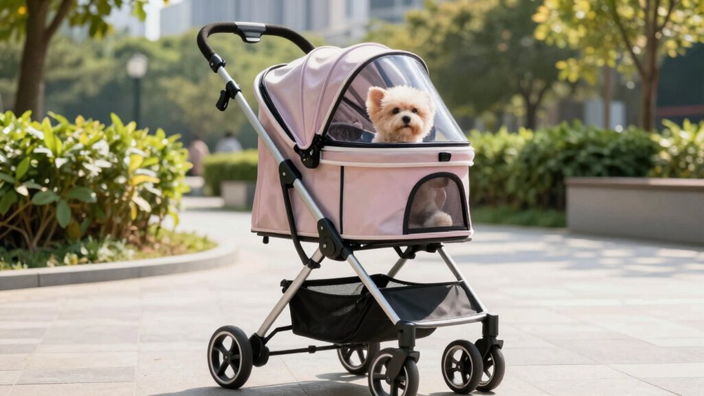 small dog stroller features