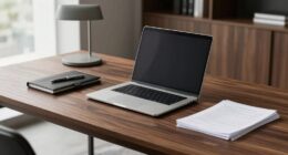 minimalist executive desk organization