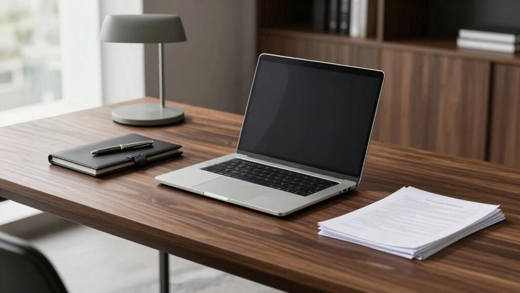 minimalist executive desk organization