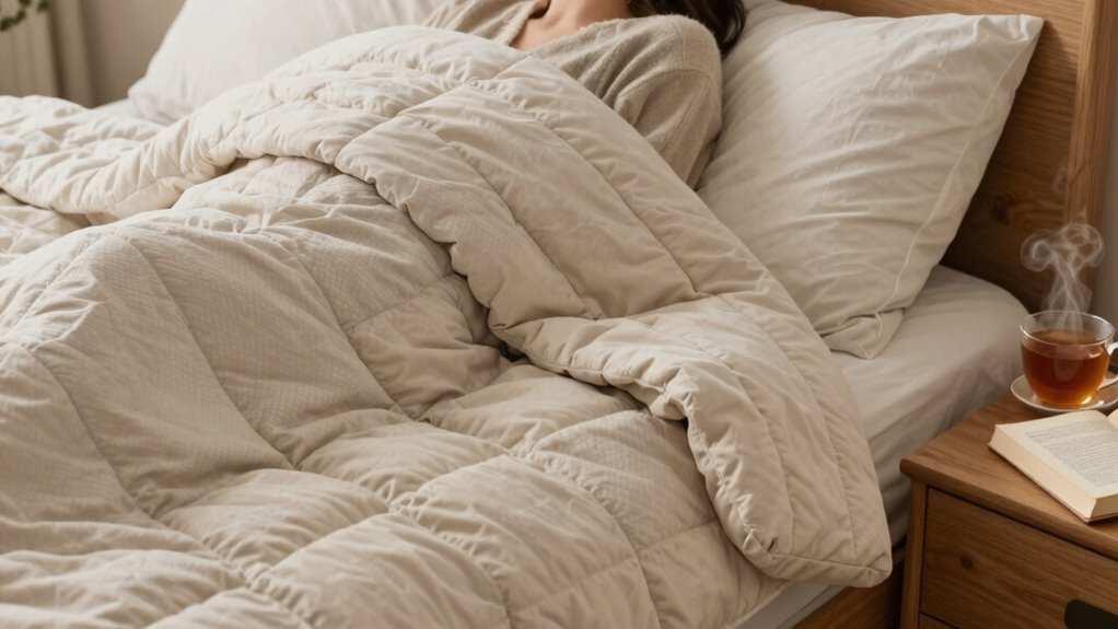 weighted blanket promotes calming