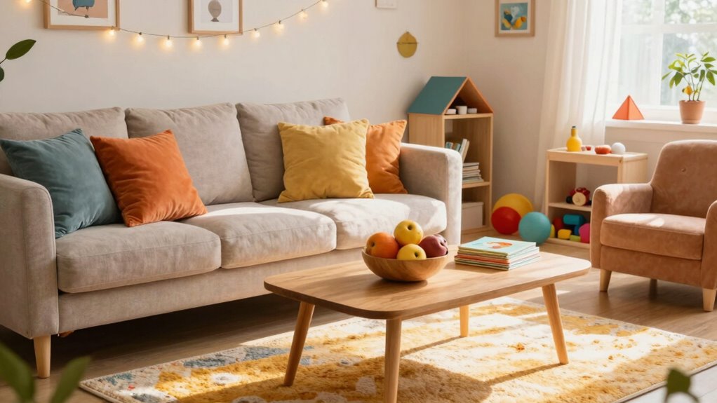 welcoming outdoor lighting and textiles