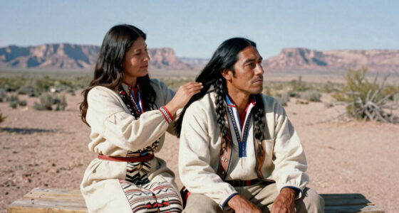 A man having his hair brushed by his wife, Navajo Nation, Arizona, 1948. Photo by Leonard McCombe