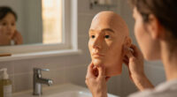 Putting On Ultra Realistic Silicone Mask