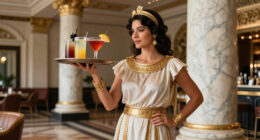 TIL that when Caesars Palace opened, they had cocktail waitresses in Greco-Roman wigs greeting people by saying "Welcome to Caesars Palace, I am your slave"