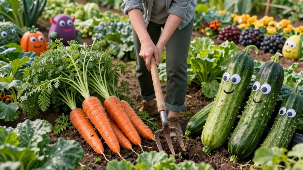 oversized vegetables and whimsical creatures fill gentle monster’s veggie farm pop-ups