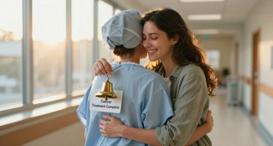 Royal hug for woman ringing cancer treatment bell